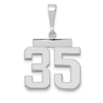 Number 35 Charm 14k White Gold Polished Medium WMP35, MPN: WMP35, 196904075944