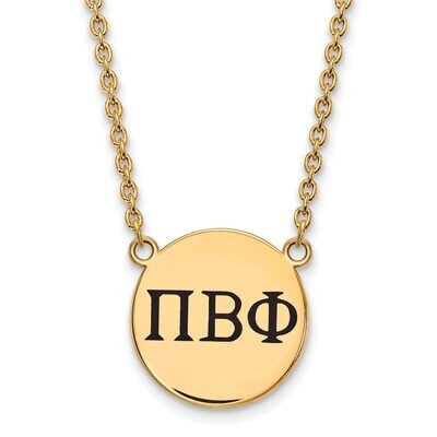Pi Beta Phi Small Enameled Pendant with 18 Inch Chain Gold-plated Silver GP017PBP-18, MPN: GP017PBP…