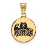 Baylor University Medium Enamel Disc Pendant Gold-plated Silver GP049BU, MPN: GP049BU, 886774946740