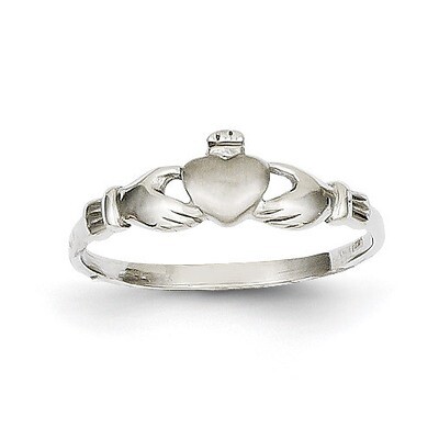 Child&#39;s Claddagh Ring 14k White Gold K571, MPN: K571, 883957901893