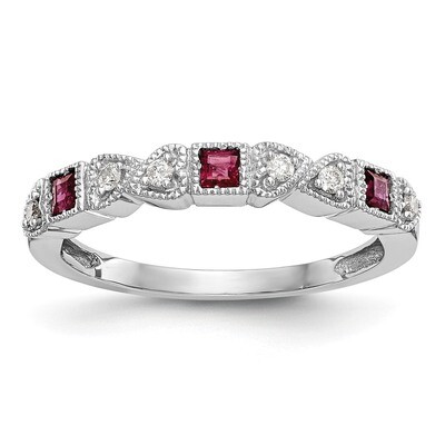Diamond with Ruby Band 14k White Gold RM3449B-RU-010-WAA, MPN: RM3449B-RU-010-WAA, RM3449B-RU-010-W…