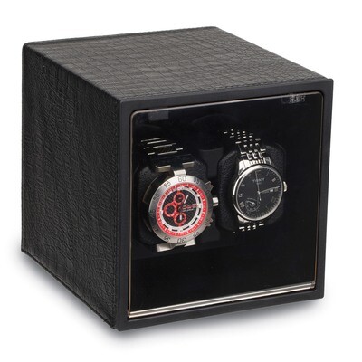 Rotations Black Faux Leather Dual Watch Winder GM18029, MPN: GM18029, 191101878183