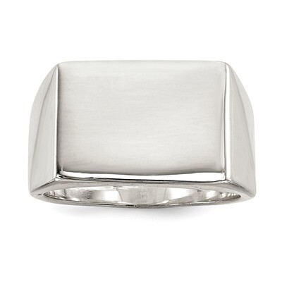 11X15Mm Closed Back Signet Ring Sterling Silver QR2477-11, MPN: QR2477, 883957250663