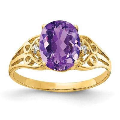 9x7mm Oval Amethyst Diamond Ring 14k Gold X6106AM_AA, MPN: X6106AM_AA, 883957534589