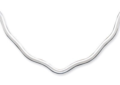 Wavy V-Shape Neck Collar Sterling Silver QG1750, MPN: QG1750, 883957948089