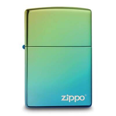 Zippo with Logo High Polished Teal Lighter GM25873, MPN: GM25873, 191693149494