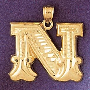 Dazzlers Jewelry Initial N Pendant Necklace Charm Bracelet in Yellow, White or Rose Gold 9577n, MPN…