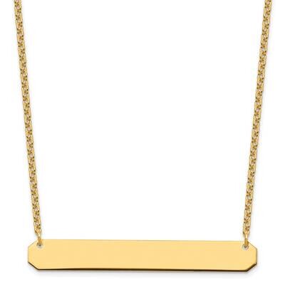 Large Polished Blank Bar Necklace Sterling Silver Gold-plated XNA1208GP, MPN: XNA1208GP,