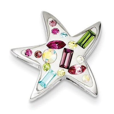 Stellux Crystal Star Slide Sterling Silver Rhodium-plated QP2526, MPN: QP2526, 883957552811