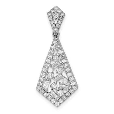 Fancy Dangle Diamond Chain Slide 14k White Gold Polished PM8464-075-WA, MPN: PM8464-075-WA,