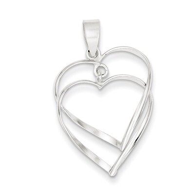 Double Heart Pendant Sterling Silver QP2792, MPN: QP2792, 883957540764