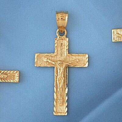 Dazzlers Jewelry Jesus Christ on Cross Pendant Necklace Charm Bracelet in Yellow, White or Rose Gol…