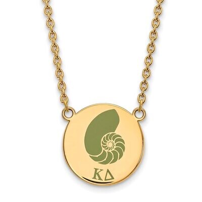Kappa Delta Small Enameled Pendant with 18 Inch Chain Gold-plated Silver GP045KD-18, MPN: GP045KD-1…