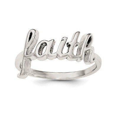 Faith&#39; Ring Sterling Silver Polished QR6072, MPN: QR6072,