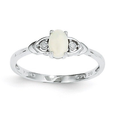 Opal Diamond Ring 14k White Gold Genuine XBS247, MPN: XBS247, 883957373997