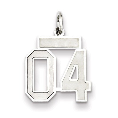 Small Satin Number 4 with Top Sterling Silver QPS04T