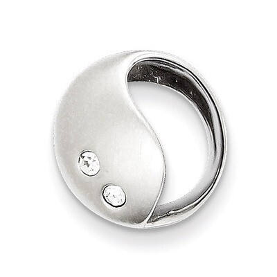 Sterling Silver Rhodium Plated Diamond Pendant QP2558