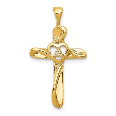Cross Pendant 14k Gold AA Diamond PM4993-001-YA, MPN: PM4993-001-YA, 883957231600