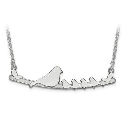 Laser Bird Family 4 Children Pendant with Chain Sterling Silver Rhodium-plated XNA676SS, MPN: XNA67…