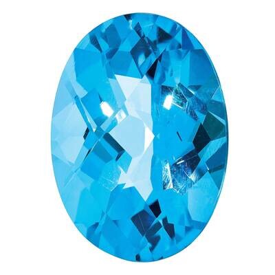 Blue Topaz 6x4mm Oval Checkerboard AA Quality BT-0604-OVX-AA, MPN: BT-OVX-AA,