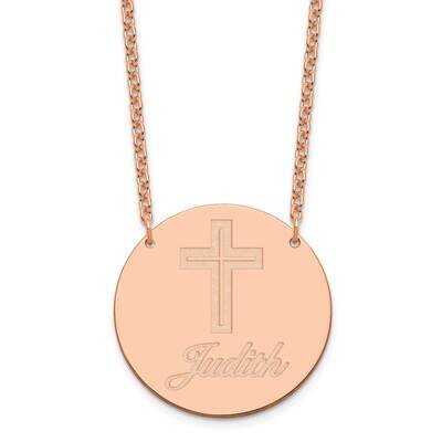 Large Customized Circle Necklace Sterling Silver Rose-plated XNA1045RP, MPN: XNA1045RP,