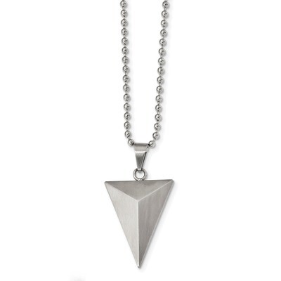 Triangle Necklace Stainless Steel Brushed SRN2409-22 by Chisel, MPN: SRN2409-22, 191101020018