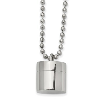 Capsule that Opens 22 inch Necklace Stainless Steel Polished SRN2590-22 by Chisel, MPN: SRN2590-22,…