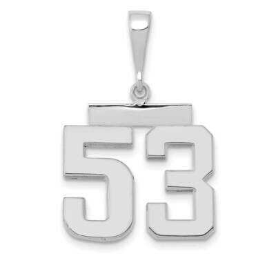 Number 53 Charm 14k White Gold Polished Medium WMP53, MPN: WMP53, 196904075760