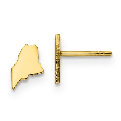 Maine State Small Earrings 14k Yellow Gold Engravable XNE50Y-ME, MPN: XNE50Y-ME, 886774759036
