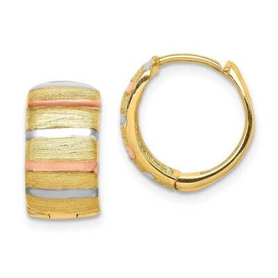 White &amp; Rose Hoop Earrings 14k Gold Rhodium TL1142, MPN: TL1142, 883957623795