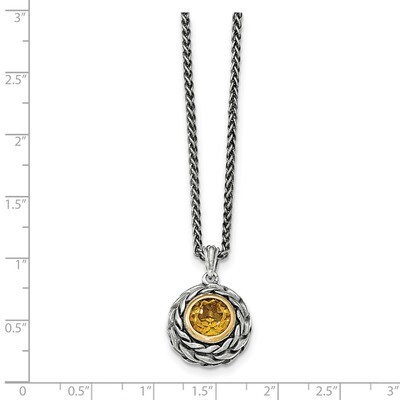Citrine Necklace Sterling Silver &amp; 14k Gold QTC1419, MPN: QTC1419, 886774378718
