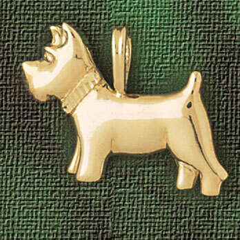 Dazzlers Jewelry Schnauzer Dog Pendant Necklace Charm Bracelet in Yellow, White or Rose Gold 2200, …
