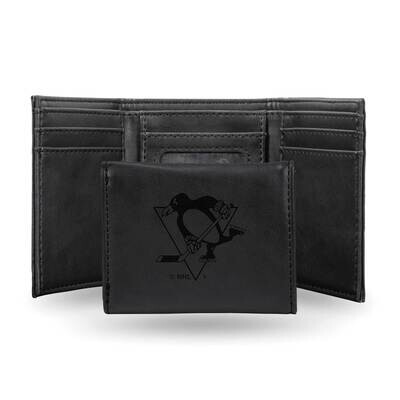 NHL Pittsburgh Penguins Black Faux Leather Trifold Wallet GC7852, MPN: GC7852, 767345901170