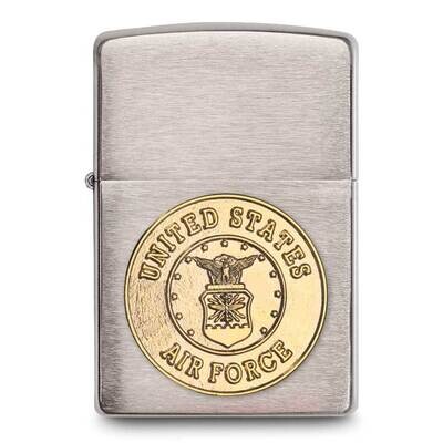 Zippo Brushed Chrome Air Force Crest Emblem lighter GL2494, MPN: GL2494,