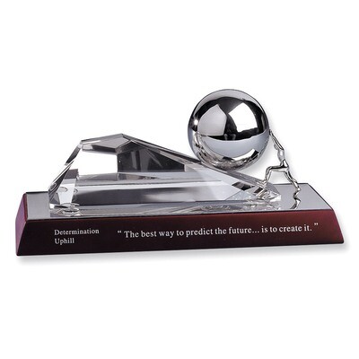 Determination Crystal Inspirational Desk Sculpture GL3795, MPN: GL3795,