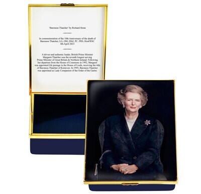 Halcyon Days ÔBaroness ThatcherÕ by Richard Stone Leather Lined Enamel Box LE 50 ENRST1114LG, MPN: …