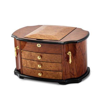 Oak Burl with Natural Mapa Wood Veneer Jewelry Box by Jere, MPN: JJB528, 191101679698