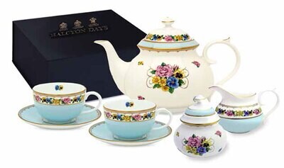 Halcyon Days CoM Shell Garden Tea for Two Boxed Set BCCSG12T42G, MPN: BCCSG12T42G,