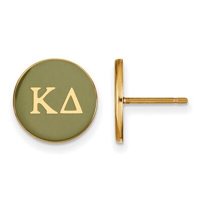 Kappa Delta Enameled Post Earrings Gold-plated Silver GP031KD, MPN: GP031KD, 886774934303