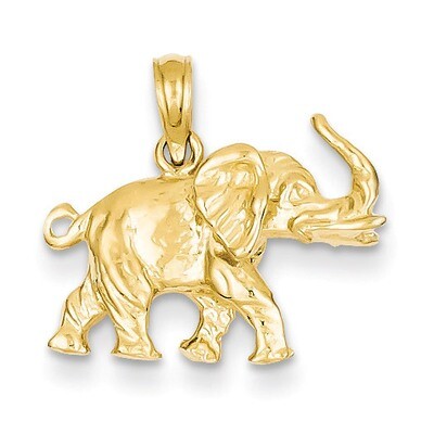 Satin 3-D Elephant Pendant 14k Gold C2365, MPN: C2365, 637218042326