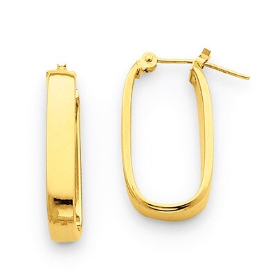 3.5mm Oval Hoop Earrings 14k Gold Polished YE434, MPN: YE434, 883957324548