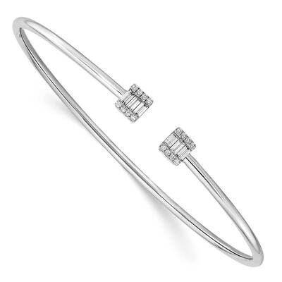 Diamond Cuff Bangle 14k White Gold BM8403-025-WA, MPN: BM8403-025-WA, 191101010286