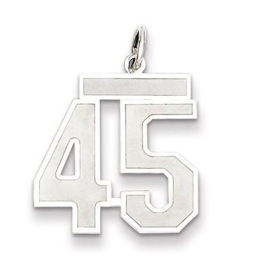 Pendant Number 45 Satin Sterling Silver Medium QPM45, MPN: QPM45, 883957126722