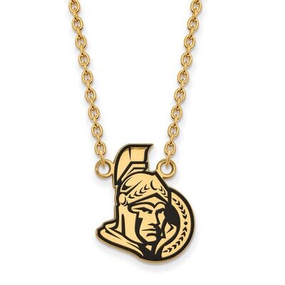 Ottawa Senators Large Enamel Pendant with Chain Necklace Gold-plated Silver GP019SEN-18, MPN: GP019…