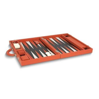 Orange Faux Leather Backgammon Set GM26074ORG, MPN: GM26074ORG,