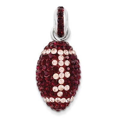 University of Oklahoma Football Pendant Sterling Silver Swarovski Elements CP6051-37