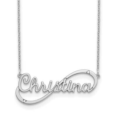 Infinity Nameplate with Diamonds 10k White Gold 10XNA867WAA, MPN: 10XNA867WAA,