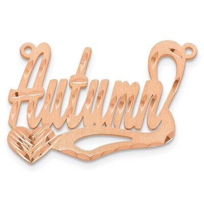 Satin Diamond-Cut Heart Name Plate Sterling Silver Rose-plated XNA176RP, MPN: XNA176RP,