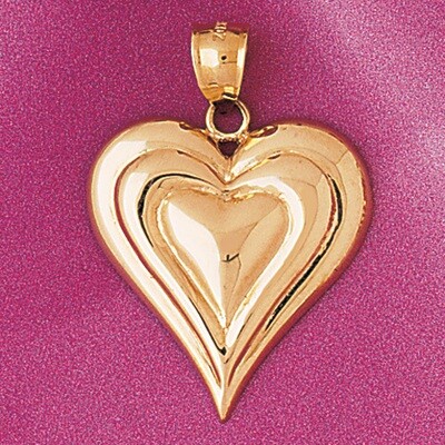 Dazzlers Jewelry Floating Heart Pendant Necklace Charm Bracelet in Yellow, White or Rose Gold 3995,…