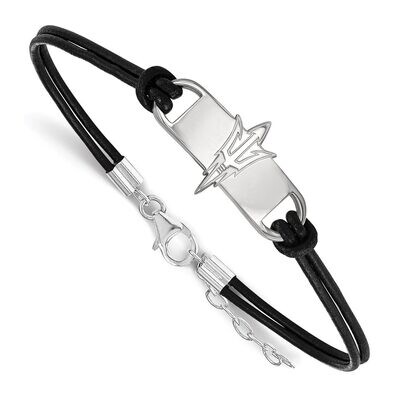 Arizona State University Leather Bracelet Small Center Sterling Silver SS016AZS-7, MPN: SS016AZS-7,…